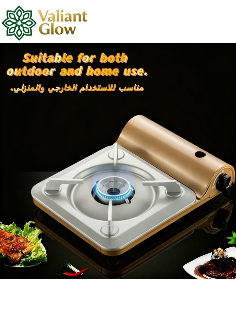 Valiant Glow 3300W Ultra-Slim Portable Outdoor Camping Stove | Windproof Camping Stove | emergency gas stove、camp stove、camping accessories、camping stove、portable gas stove、portable stove | Piezoelectric Ignition | 74mm Lightweight Design | Suitable for BBQs, Hiking, Picnics, and Home Use - Image 4